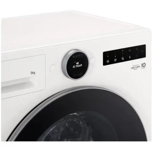 LG F2X70S9TWS, Slim, 9 kg, 1200 RPM, Clasa A, Inverter Direct Drive, AI DD, TurboWash360, Smart Pairing, ThinQ, Alb