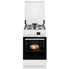 Aragaz AEG CKB56490AW, Mixt, 4 arzatoare, Sistem de siguranta, Aprindere integrata, Gratar fonta, SteamBake, Timer, Grill, Clasa A, 50 cm, Alb