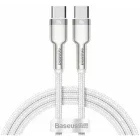 Cablu de date / adaptor Baseus FrostCore, USB-C Male la USB-C Male, 100 W, 1.2 m, White