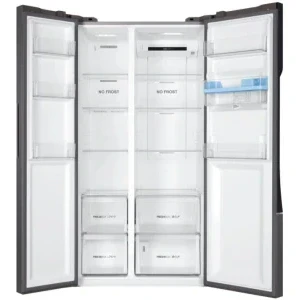 Haier HSR3918EWPG, 528 L, Clasa E, Total No Frost, Multi Air Flow, Dozator de apa, Control electronic, 177 cm, Argintiu