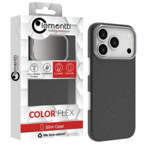 Lemontti Capac protectie spate Slim Aramid/Kevlar Magsafe 600D Black/Grey pentru iPhone 17 Pro Max