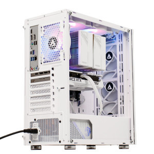 Gaming DRAGON Epic Elite Alb, AMD Ryzen 5 9600X 3.9GHz, 32GB DDR5, 1TB SSD, RTX 5070 12GB GDDR7, Iluminare RGB