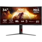 Monitor LED AOC Gaming CU34G4CA Curbat 34 inch UWQHD VA 0.5 ms 180 Hz USB-C HDR
