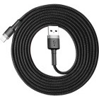 Cablu de date / adaptor Baseus Cafule, USB Male la Lightning Male, 2 m, Black