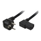 Accesoriu UPS Logilink Cablu alimentare, Schuko-C13, 2 m, conector 90 grade, Negru