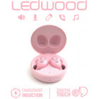 Casti LEDWOOD i9 TWS True Wireless In-Ear, Bluetooth 5.0, isolation and noise reduction, waterproof, pink