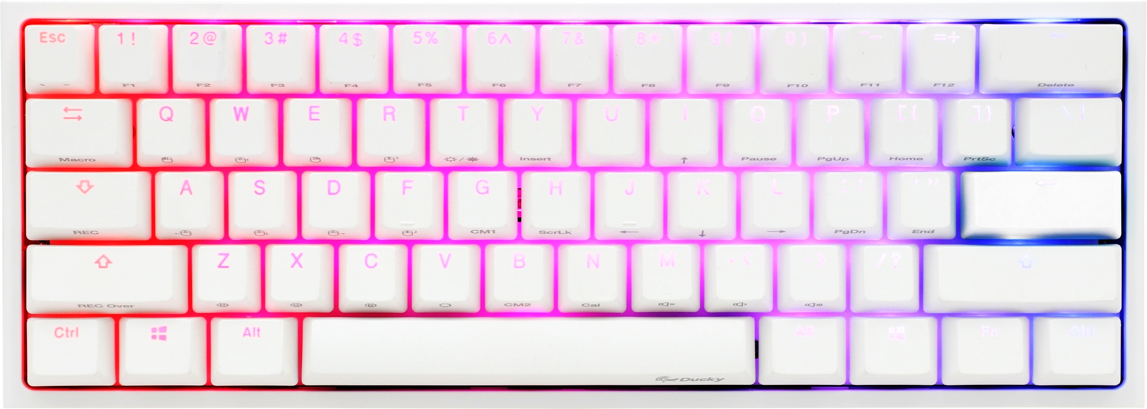 Tastatura Gaming Ducky One 2 mini Pure White RGB Cherry MX Red Mecanica