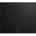Plita incorporabila Beko HII64401SMTX, Inductie, 4 zone de gatit, Booster, Stop & Go, OverHeat Safety, Auto Shutdown, 60 cm, Negru