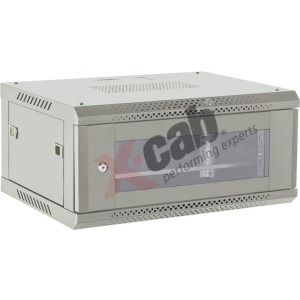 Xcab Xcab-4U45S.7035 4U, Wall mount, 600 x 450, Glass door, Gri