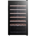 Frigider Tesla pentru vinuri RW092M, 93 L, Clasa G, Control electronic, Rafturi lemn, 34 sticle, 84 cm, Negru