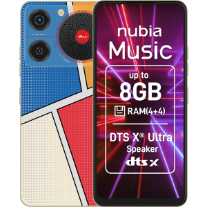nubia Music 8GB/128GB ポップアートデザイン Smartphone ZTE nubia Music, 128GB, 8GB RAM (4GB + 4GB extensibili