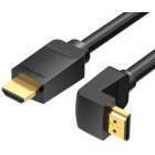 Cablu video Vention HDMI Male - HDMI Male, 4K@60Hz, conector 270 grade, 1.5 m, negru