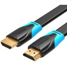 Cablu video Vention HDMI Male - HDMI Male, 4K@60Hz, 1 m, cablu plat, negru/albastru