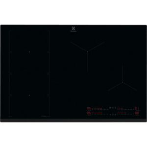 Plita incorporabila Electrolux EIV85453, Inductie, 5 zone de gatit, Booster, Control touch, Timer, Conectivitate hota, 78 cm, Negru