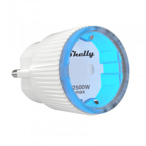 Shelly Priza Plug S, Wi-Fi, 2500 W, Monitorizare consum, Programare, Alb