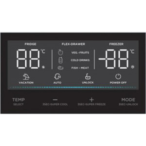 Toshiba GR-RB449WE-PMJ, 338 L, Clasa E, No Frost, Iluminare LED, Control electronic, Display LED, 186 cm, Antracit