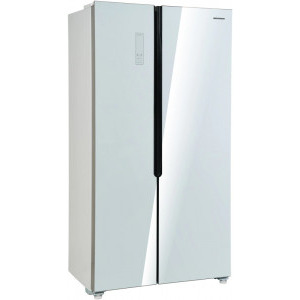 Heinner HSBS-H442NFGWHE++, 442 L, Full No Frost, Display, Clasa E, 177 cm, Sticla alba