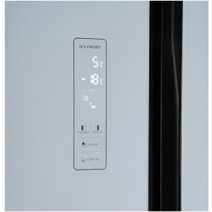 Heinner HSBS-H442NFGWHE++, 442 L, Full No Frost, Display, Clasa E, 177 cm, Sticla alba