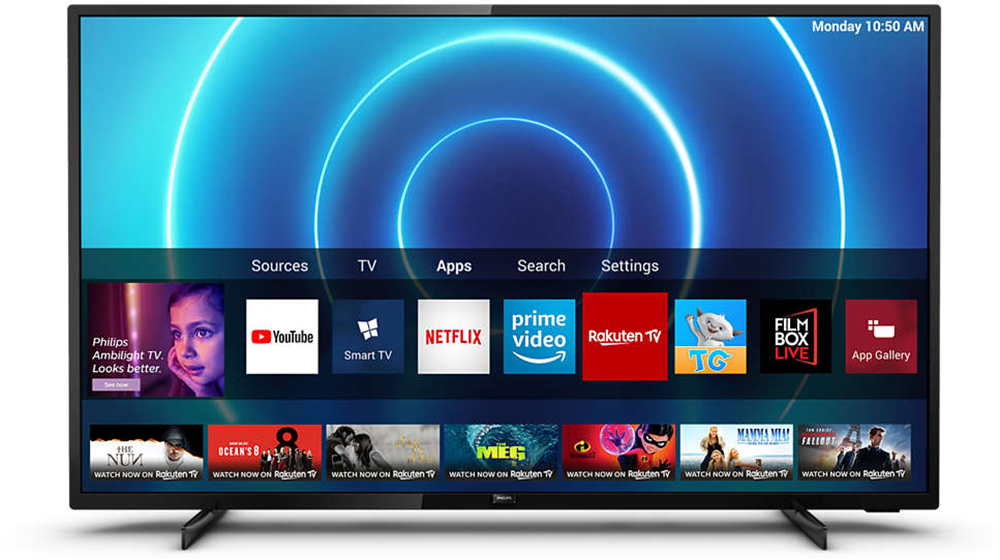 Televizor LED Philips Smart TV 43PUS7505/12 Seria PUS7505/12 108cm negru 4K UHD HDR