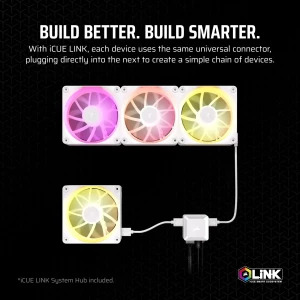 Corsair iCUE LX140 RGB Fan Starter Kit 140mm White