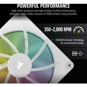Corsair iCUE LX140 RGB Fan Starter Kit 140mm White