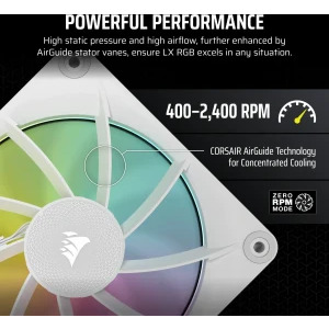 Corsair iCUE Link LX120 RGB Starter Kit 120mm Three Fan Pack White