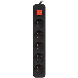 Lanberg PS1-05E-0300-BK, 5x Type E, 3m, Black