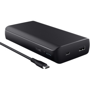 Trust Laro, 20000 mAh, 1x USB-C, 1x USB-A, 65W Power Delivery, Black, posibilitate incarcare laptop