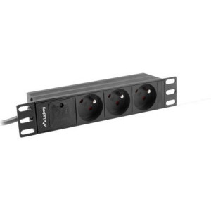 Lanberg PDU-03E-0200-BK, 3x Type E, 2m, Black