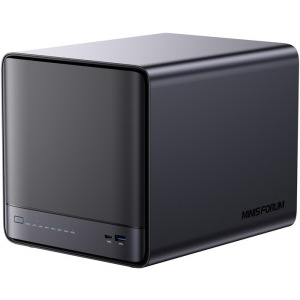 Mini PC Minis Forum NAS N5 Pro, Procesor AMD Ryzen AI 9 HX 370 2.0GHz Strix Point, 32GB RAM, 128GB SSD, Radeon 890M, no OS