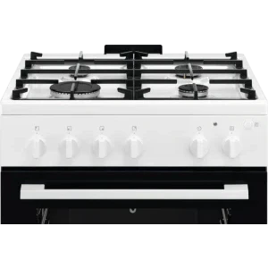 Electrolux LKG604014W, Gaz, 4 arzatoare, Sistem de siguranta, Aprindere integrata, Autocuratare catalitica, Timer, Grill, Rotisor, Clasa A, 60 cm, Alb