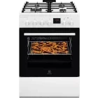 Aragaz Electrolux LKK664220W, Mixt, 4 arzatoare, Sistem de siguranta, Aprindere integrata, Autocuratare catalitica, Timer, Grill, AirFry, Clasa A, 60 cm, Alb