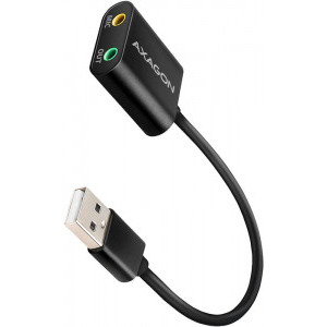 AXAGON ADA-12, 1x USB Male - 2x Jack 3.5 mm Female, negru