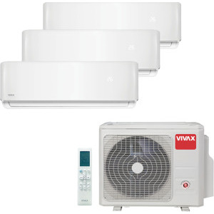 Aer conditionat VIVAX Multisplit R-Design White, 9000 BTU + 9000 BTU + 12000 BTU, Clasa A++/A+, Wi-Fi Ready, Inverter, Golden Fin, Ionizator