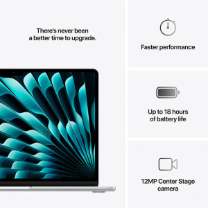 Apple 13.6'' MacBook Air 13 with Liquid Retina, Apple M4 chip (10-core CPU), 16GB, 512GB SSD, Apple M4 10-core GPU, macOS, Silver, INT keyboard, 2025
