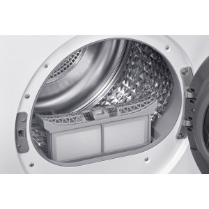 Samsung DV90DG52A0AHLE, Pompa de caldura 9 kg, Clasa C, Digital Inverter, Hygiene Care, OptimalDry, SmartThings, Iluminare interioara, Alb