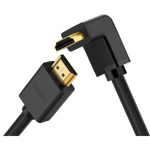 Cablu video Ugreen HD103 HDMI Male - HDMI Male, v1.4, Conector 90 grade, 2 m, Negru