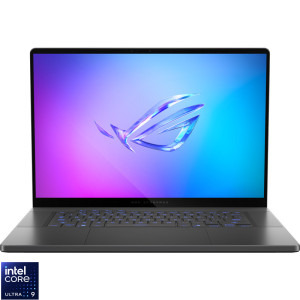 Laptop ASUS Gaming 16 ROG Zephyrus G16 OLED GU605CX, 2.5K 240Hz G-Sync, Procesor Intel® Core™ Ultra 9 285H (24M Cache, up to 5.40 GHz), 64GB LPDDR5X, 1TB SSD, GeForce RTX 5090 24GB, No OS, Eclipse Gray