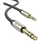Cablu audio Ugreen AV127, 1x Jack 3.5 mm Male - Jack 6.35 mm Male, 2 m, Gri
