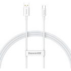 Cablu de date / adaptor Baseus Superior, USB Male la USB-C Male, 100 W, 2 m, White
