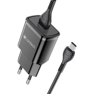 Lamtech LAM021981, 1x USB, 18W, Quick Charge 3.0, Black + Cablu Type-C 1m inclus