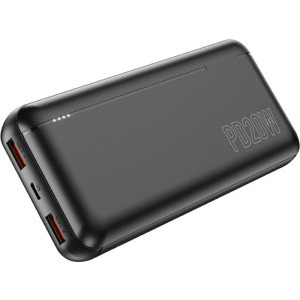 Lamtech LAM112907, 20000 mAh, 2x USB, 1x USB-C, Quick Charge 3.0 + Power Delivery 20W, Black