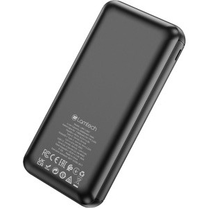 Lamtech LAM112907, 20000 mAh, 2x USB, 1x USB-C, Quick Charge 3.0 + Power Delivery 20W, Black