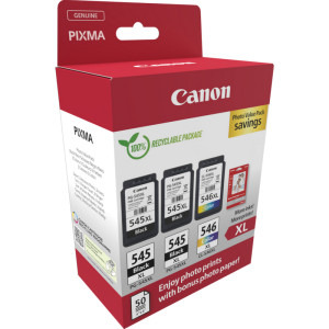Canon Cartus PG-545XL x2 + CL-546XL + Hartie foto GP-501 50 de coli Value Pack