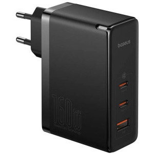 Incarcator retea Baseus Pro Digital, 2x USB-C, 1x USB, Quick Charge 160 W, GaN, Black