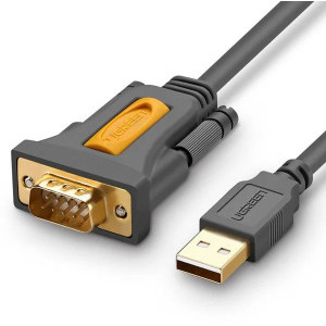 Ugreen CR104 USB tip A 2.0 Male la Serial 9 pin Male, 2 m, Negru
