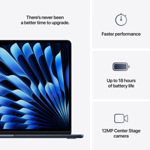 Apple 15.3'' MacBook Air 15 with Liquid Retina, Apple M4 chip (10-core CPU), 32GB, 2TB SSD, Apple M4 10-core GPU, macOS, Midnight, INT keyboard, 2025