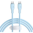 Cablu de date / adaptor Baseus Pudding, USB-C Male la USB-C Male, 100 W, 1.5 m, Blue