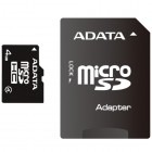 Card memorie ADATA Micro SDHC 4GB Clasa 4 + Adaptor SD