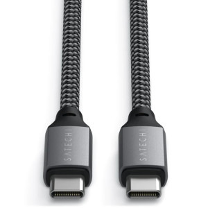 Satechi USB 2.0 Tip C Male - USB 2.0 Tip C Male, 2m, gri-negru